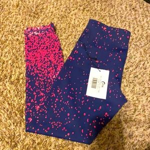 NWTB zyia size 4 navy pink light and tight high rise 7/8